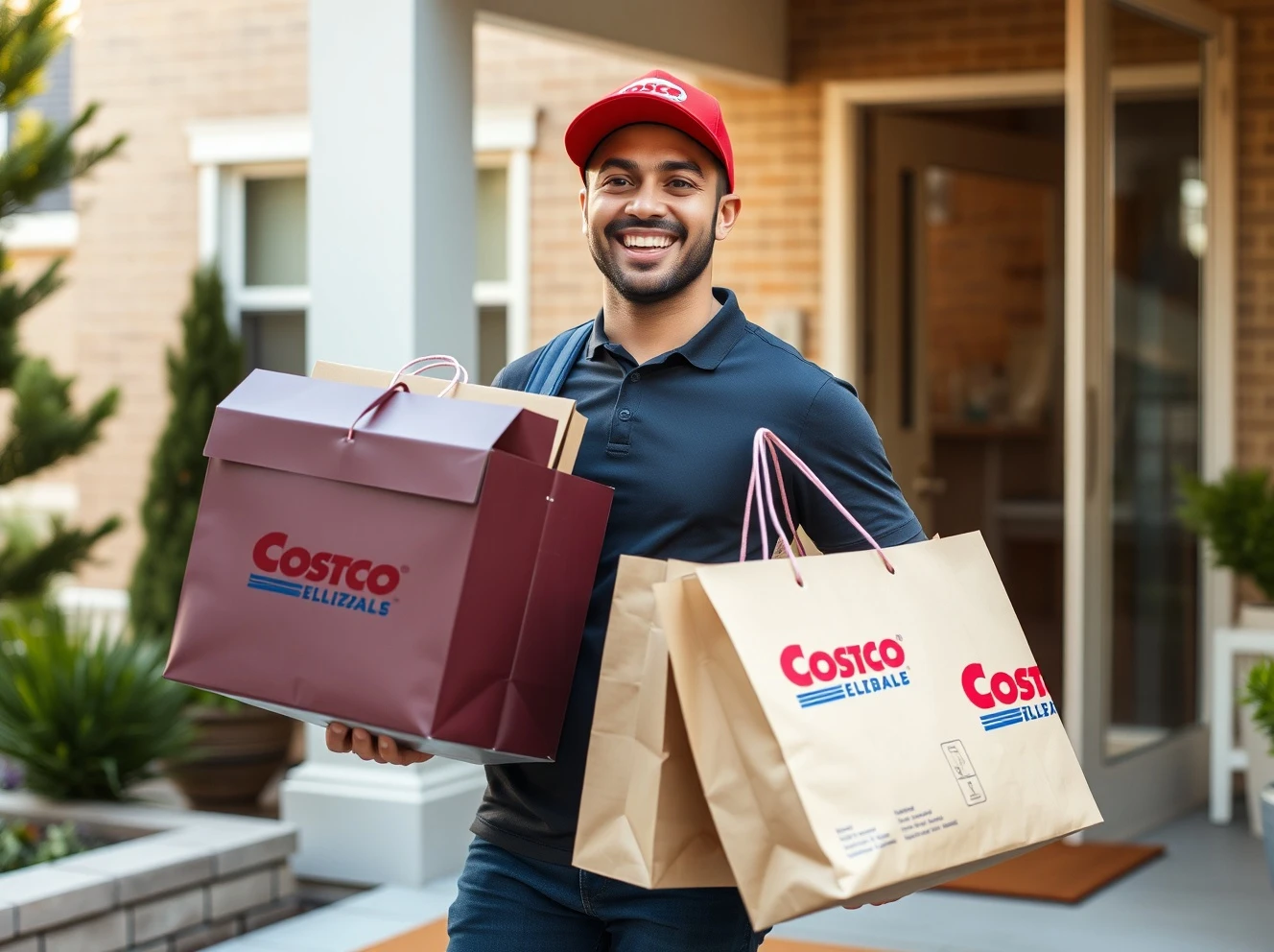Costco same-day delivery service bringing groceries to customer's doorstep efficiently