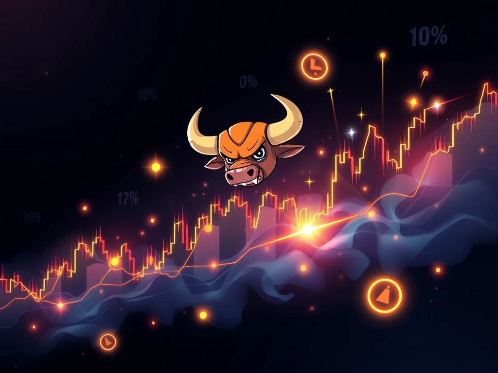 COW token price chart showing extreme volatility with dramatic spikes and drops