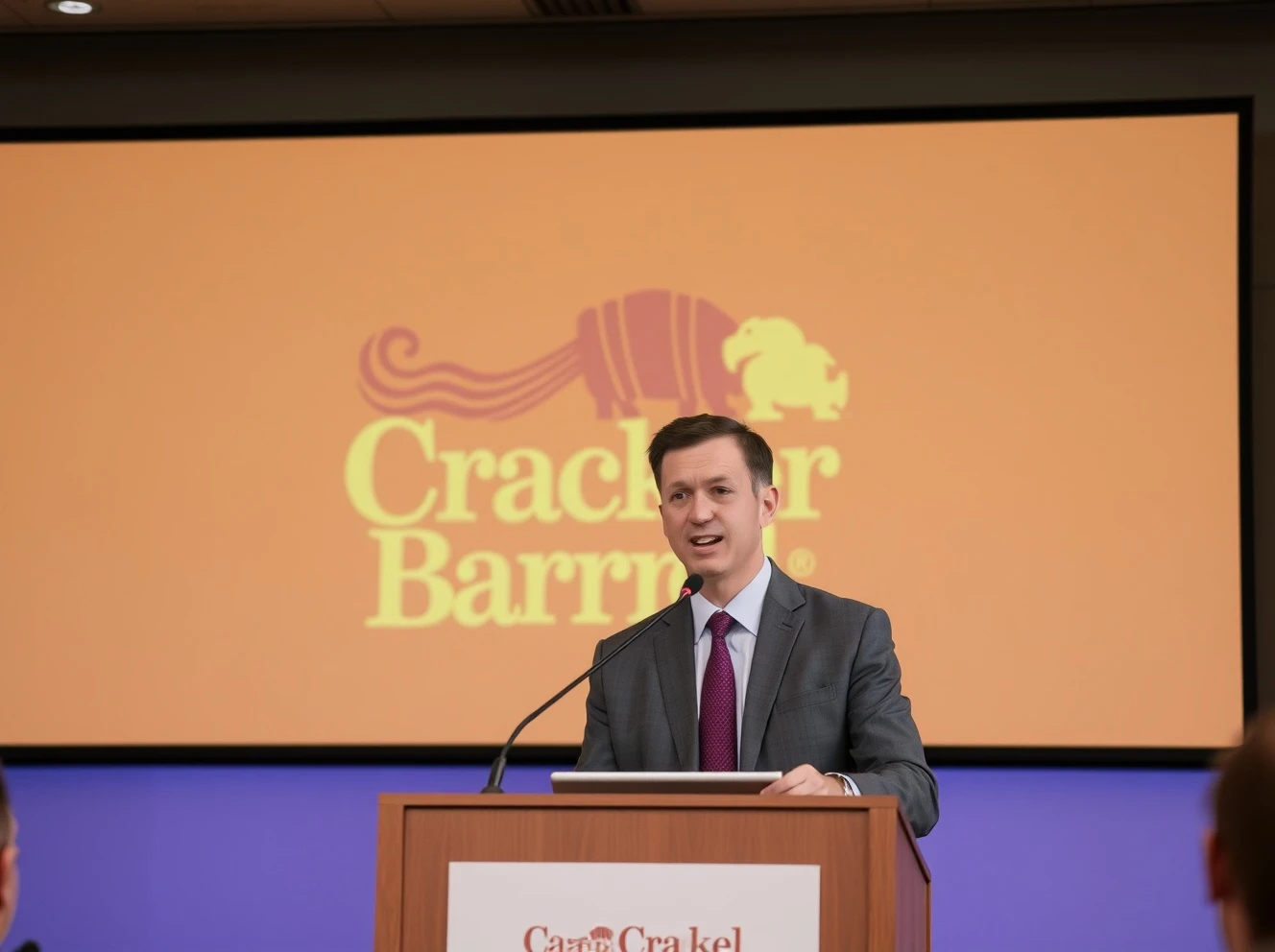 Cracker Barrel CEO presenting brand revitalization strategy after recent controversy