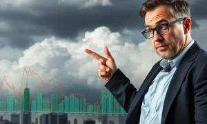 Economist analyzing critical recession risks through economic data charts and indicators