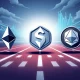 Major cryptocurrencies competing during the 2025 crypto bull run with rising market charts