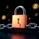 Crypto.com hack security breach showing compromised digital lock with cryptocurrency symbols