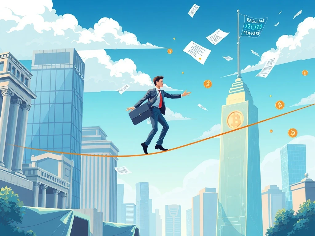 Crypto exchange regulatory risks illustrated through balancing act between traditional finance and blockchain innovation