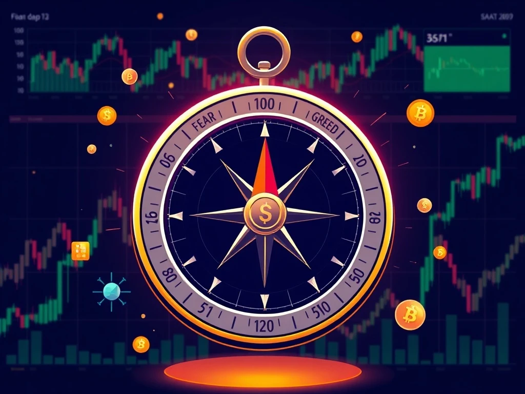 Crypto Fear & Greed Index compass guiding investors through market sentiment extremes