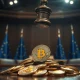 Crypto regulators enforcing strict compliance with gavel coming down on digital coins