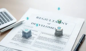 US Senate's crypto regulatory framework document with blockchain symbols