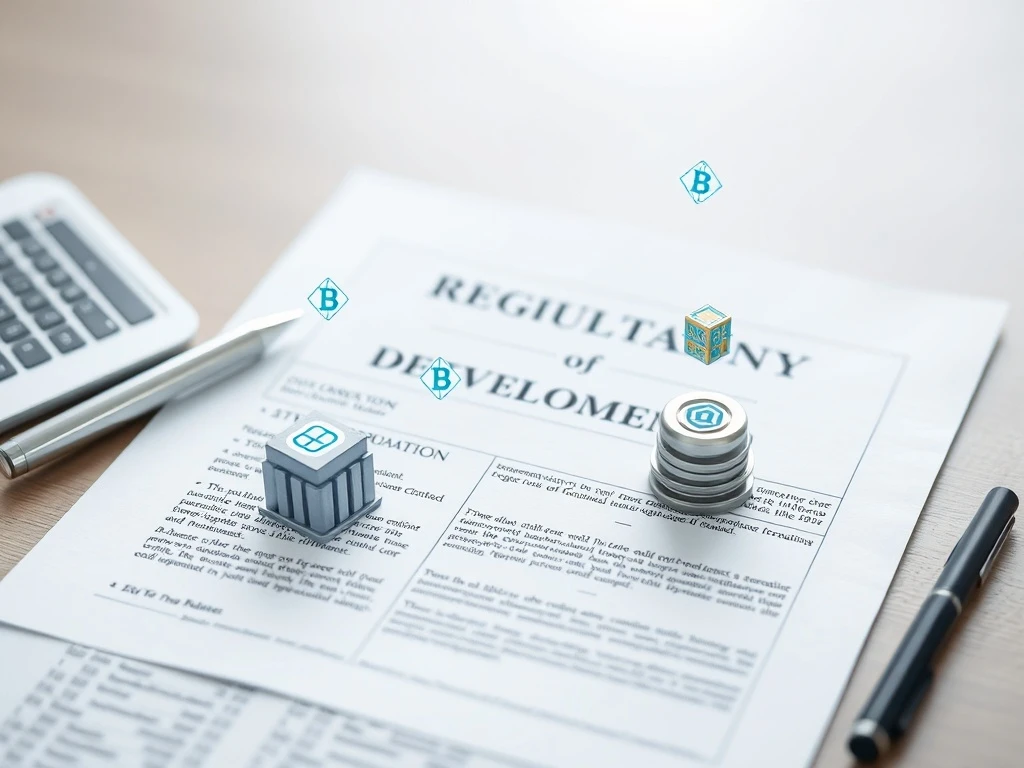 US Senate's crypto regulatory framework document with blockchain symbols