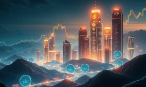 Dominant crypto tokens 2025 showing high ROI potential with blockchain technology and financial growth visualization