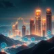 Dominant crypto tokens 2025 showing high ROI potential with blockchain technology and financial growth visualization