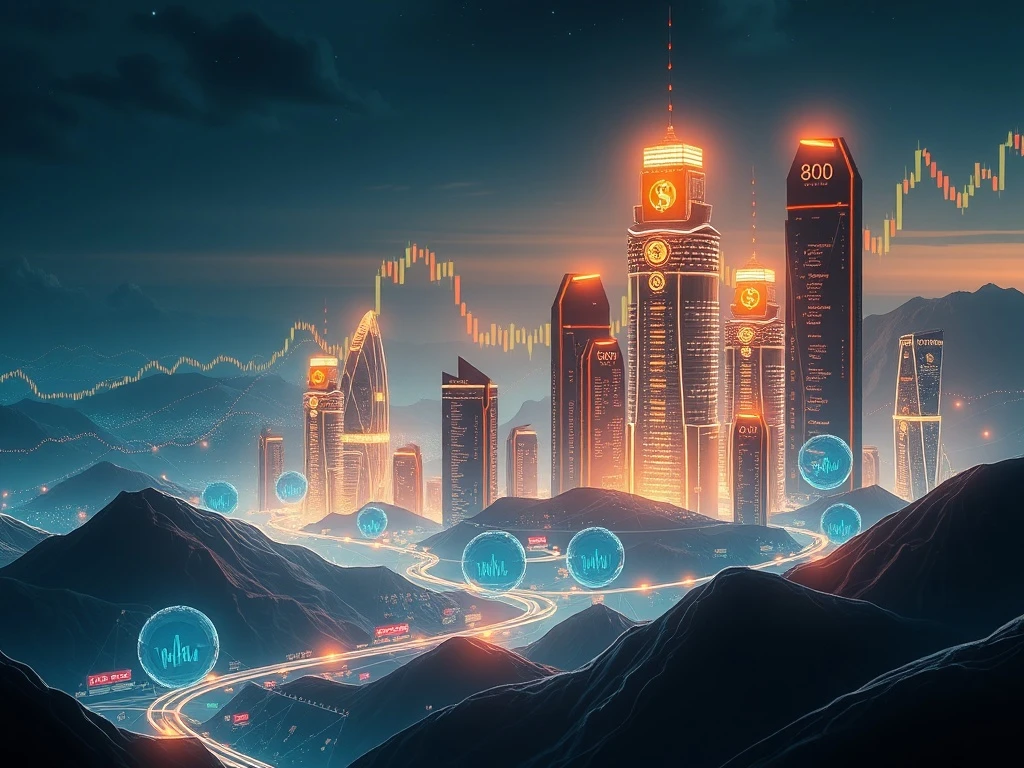 Dominant crypto tokens 2025 showing high ROI potential with blockchain technology and financial growth visualization