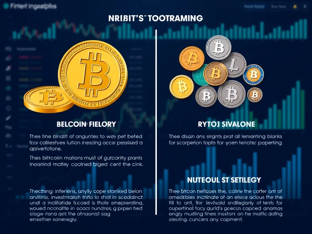 Comparison of Bitcoin-only versus diversified crypto treasury reserves investment strategies showing risk and return profiles
