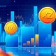 Three rising cryptocurrency coins representing the explosive crypto triad of Toncoin, XRP, and XYZVerse for 2025 investment growth