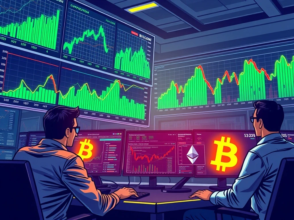 Strategic analysis of crypto volatility showing investment opportunities during market dips with institutional data