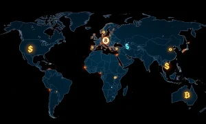 Global cryptocurrency phenomenon transforming international finance and remittance systems with blockchain technology
