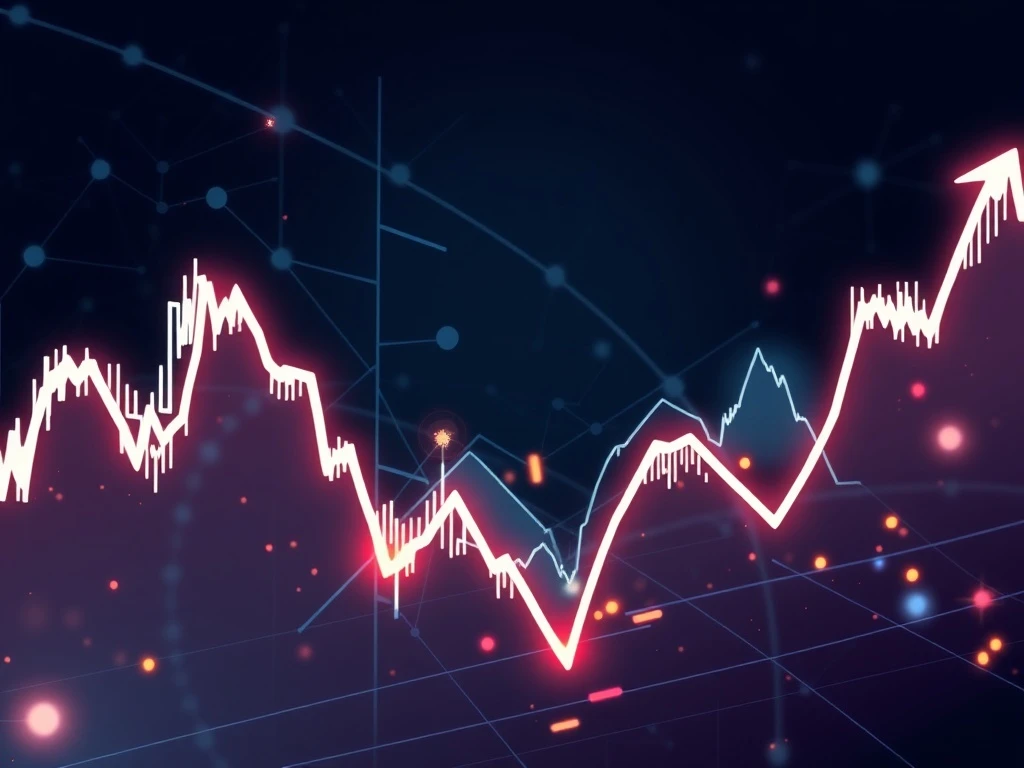 Cryptocurrency price analysis showing volatile market movements with sharp spikes and corrections