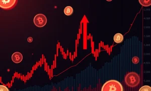 Cryptocurrency price swing analysis showing WIN token's dramatic market movement