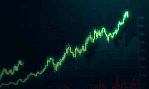 Cryptocurrency surge analysis showing dramatic price movement and technical indicators