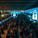 Cyberattack disrupting airport operations with delayed flights and passenger queues at check-in counters