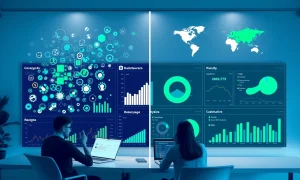 Data management services transforming chaotic analytics into organized business insights dashboard
