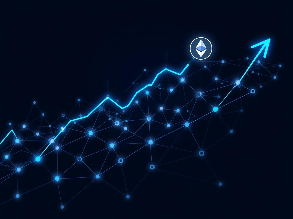 Explosive DeFi growth chart showing Ethereum network expansion and decentralized finance adoption trends
