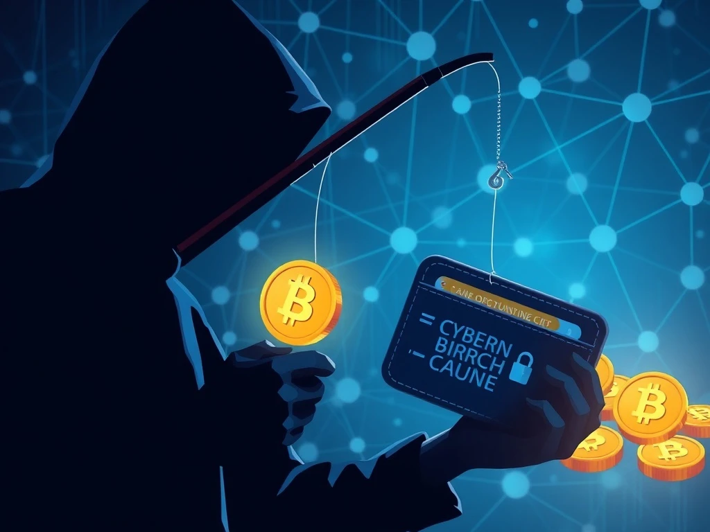 DeFi phishing attack security breach showing digital wallet compromise