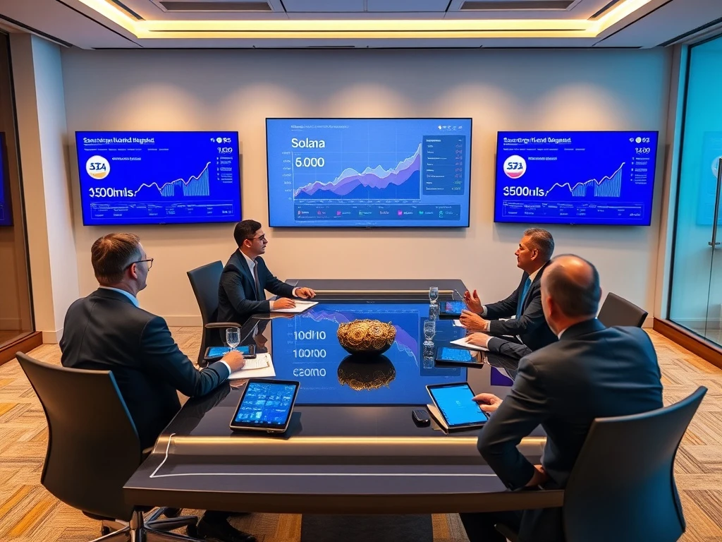 Corporate Solana accumulation strategy showing blockchain investment analytics and institutional adoption trends