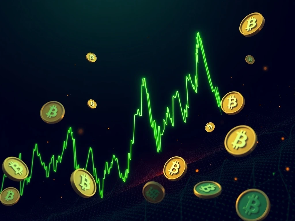 DGB cryptocurrency price chart showing dramatic 197% surge amid market volatility