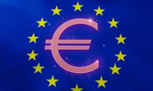 Digital euro concept showing European financial technology innovation with currency symbols