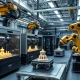 Advanced military parts production facility with 3D printers manufacturing defense components