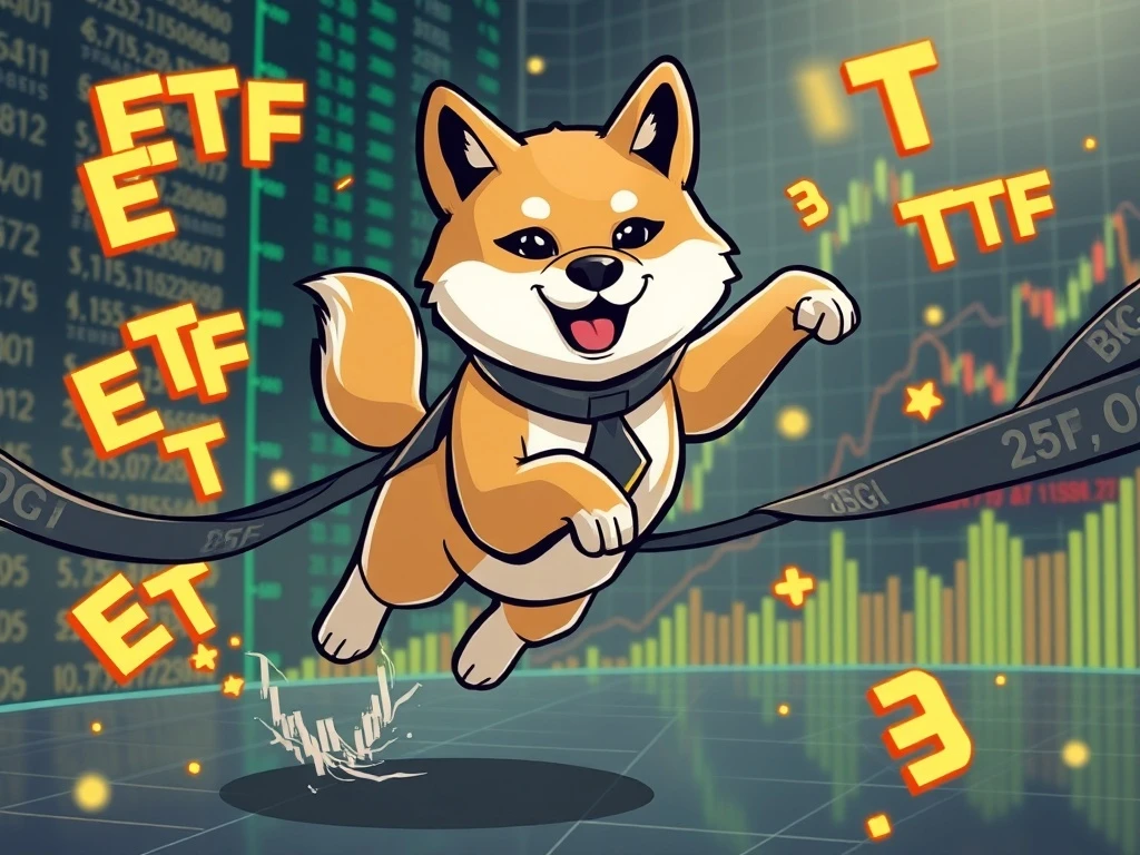 Dogecoin ETF approval process showing financial market integration
