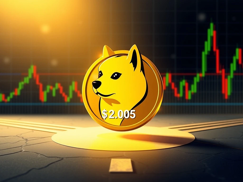 Critical Dogecoin price analysis showing $0.205 resistance level determining market direction