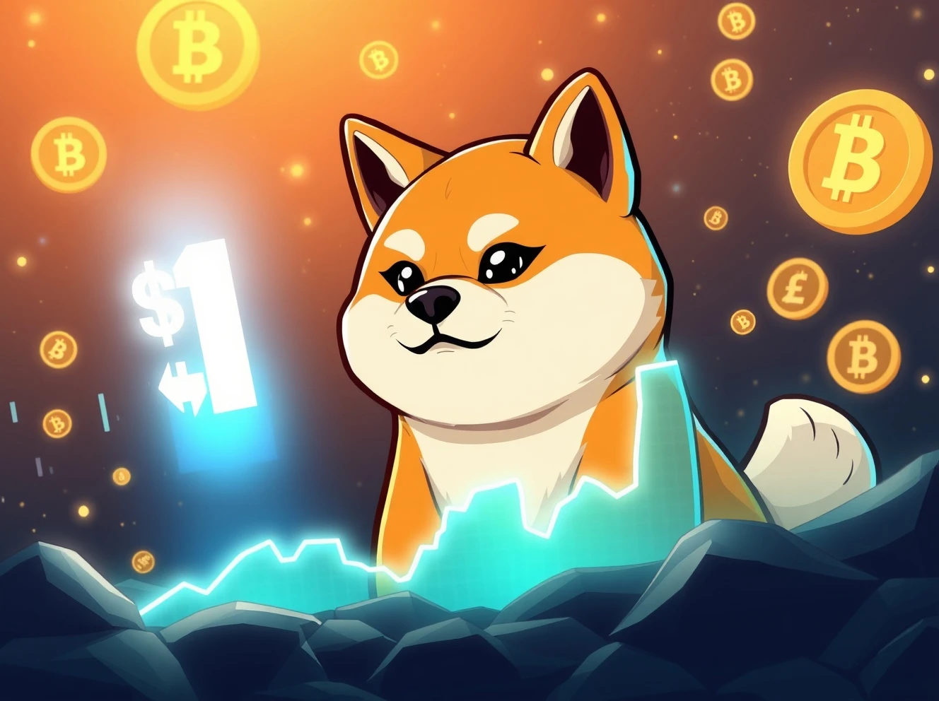 Dogecoin price prediction analysis showing potential growth to $1 target by 2030