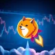 Dogecoin price explosion prediction with rocket trajectory toward $2 target