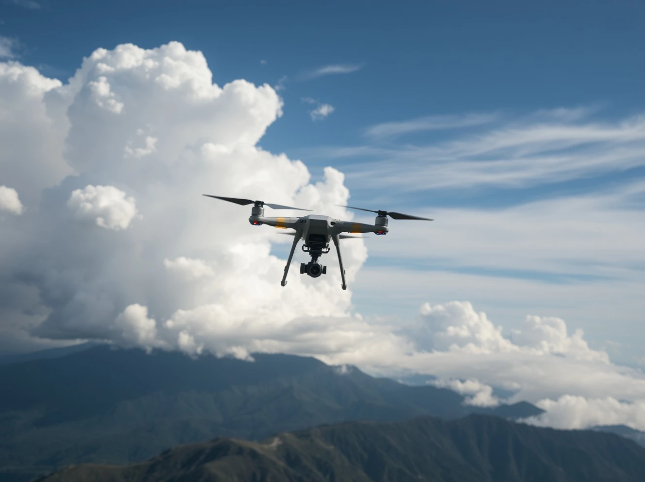Drone cloud-seeding operation demonstrating weather modification technology in controlled airspace