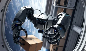 Embodied-AI robots performing cargo operations on International Space Station