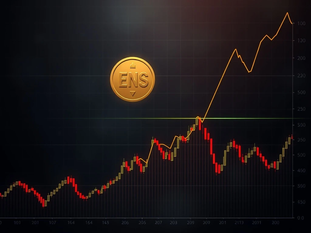 ENS token catastrophic price collapse showing dramatic downward trend chart