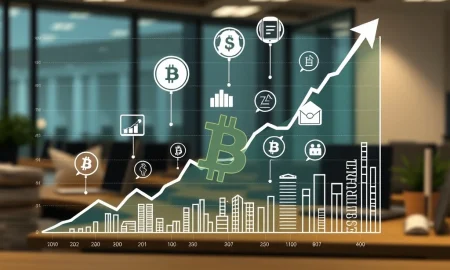 Bitcoin prediction chart showing institutional investment growth and price trajectory