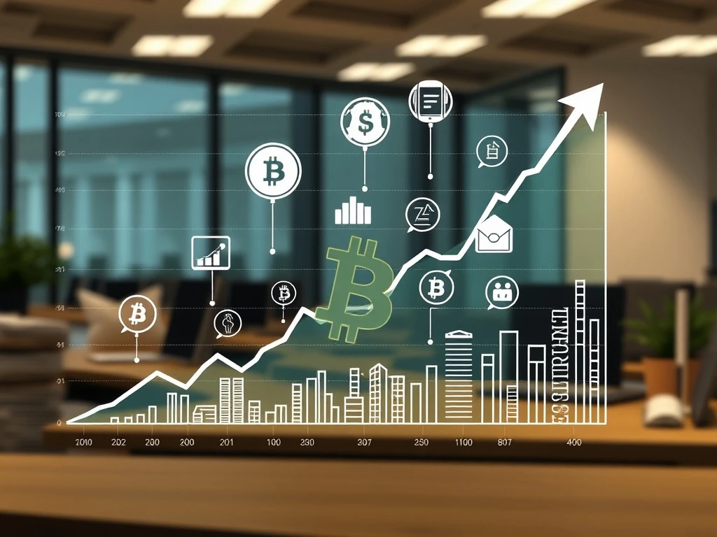 Bitcoin prediction chart showing institutional investment growth and price trajectory