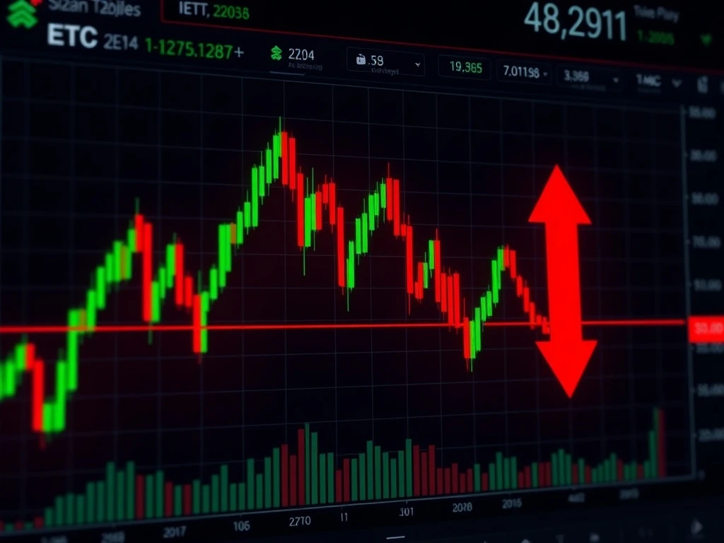 ETC correction analysis showing volatile price movement amid bearish market trends