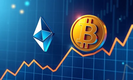 ETH/BTC ratio chart showing Ethereum's outperformance against Bitcoin in cryptocurrency market analysis