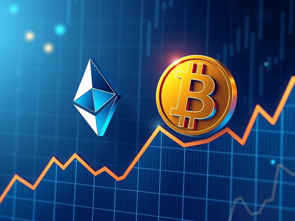 ETH/BTC ratio chart showing Ethereum's outperformance against Bitcoin in cryptocurrency market analysis