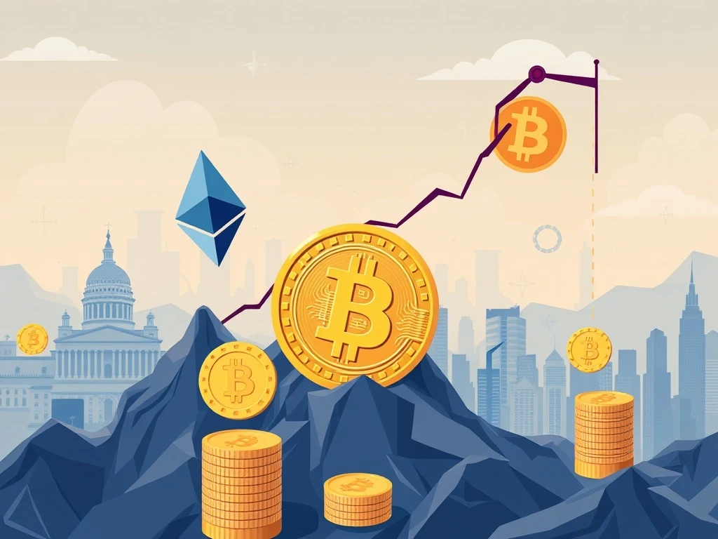 Crypto power dynamics shift showing Ethereum surpassing Bitcoin with institutional investors and regulatory clarity