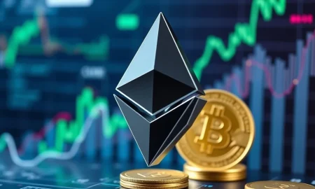 Ethereum breakout chart showing bullish momentum against Bitcoin resistance levels