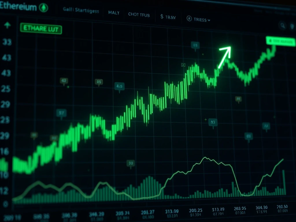 Ethereum bull run analysis showing price chart with $5,000 target projection and technical indicators