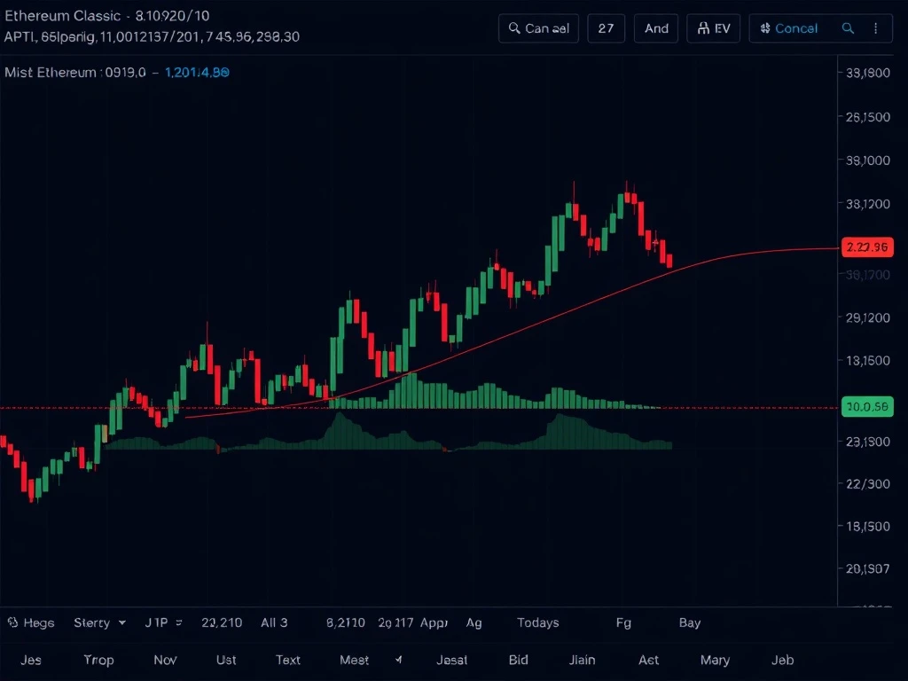 Ethereum Classic ETCUSD technical analysis chart showing consolidation pattern and breakout indicators
