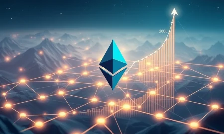 Ethereum DEX volume growth chart showing dominant DeFi market position with Layer-2 integration