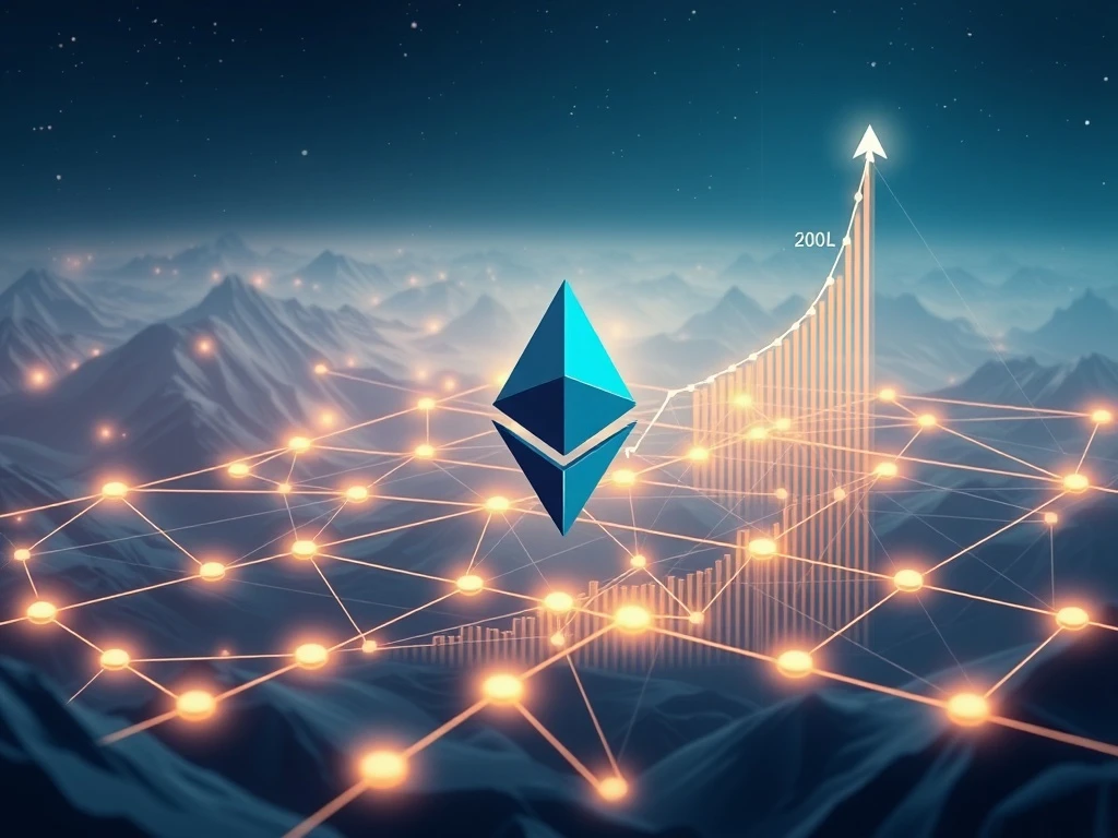 Ethereum DEX volume growth chart showing dominant DeFi market position with Layer-2 integration