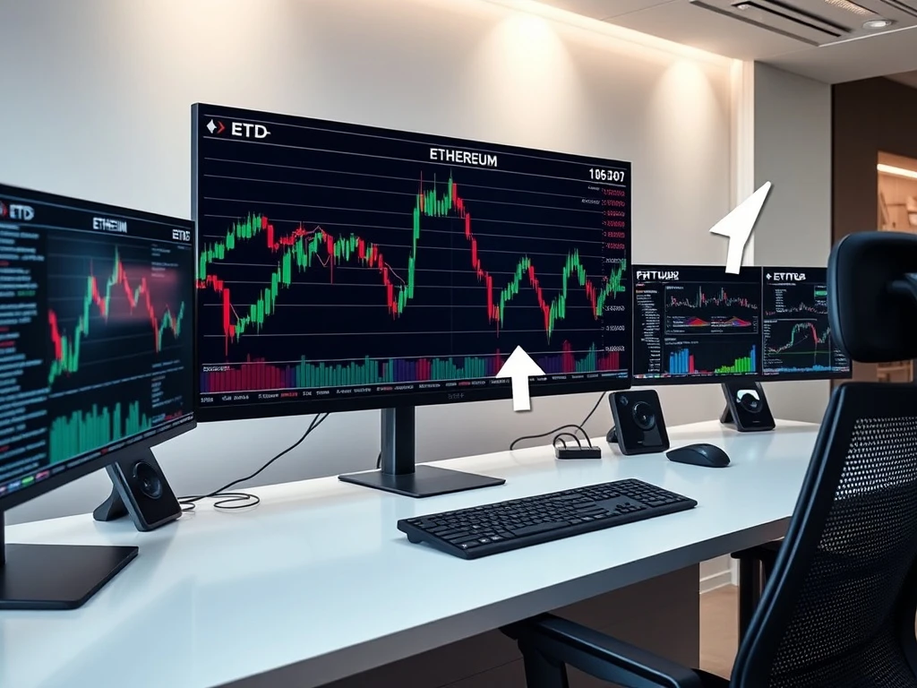 Ethereum ETFs performance chart showing institutional investment flows and market trends