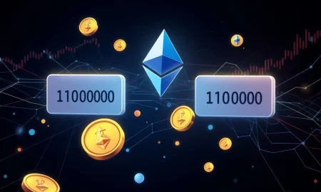 Ethereum blockchain transaction visualization showing large fund movement between digital wallets