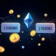 Ethereum blockchain transaction visualization showing large fund movement between digital wallets